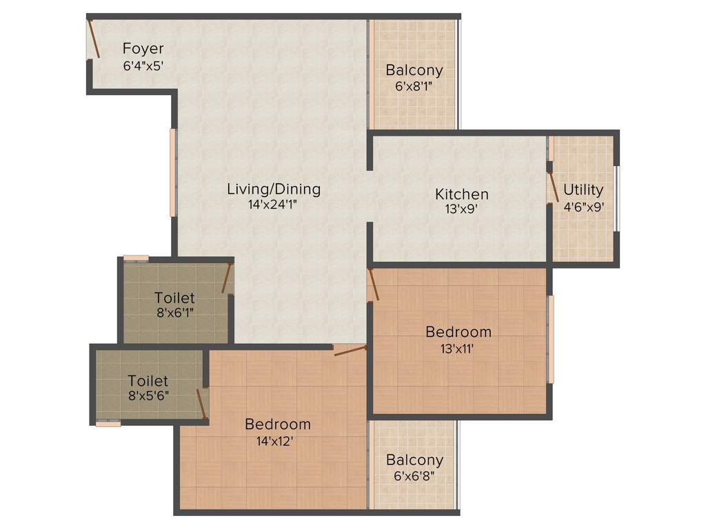 Mahabaleshwara Classique Gateway (2BHK+2T (1,364 sq ft) 1364 sq ft)