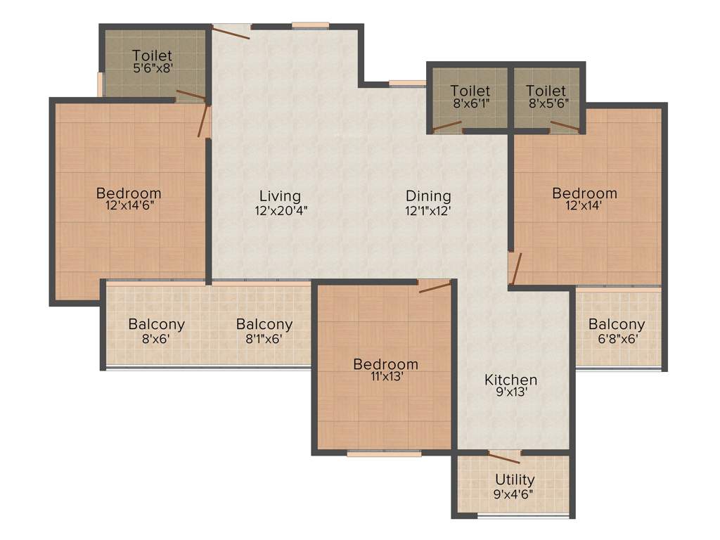 Mahabaleshwara Classique Gateway (3BHK+3T (1,805 sq ft) 1805 sq ft)
