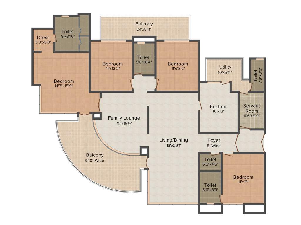 Indiabulls Enigma (4BHK+3T (3,350 sq ft) + Servant Room 3350 sq ft)