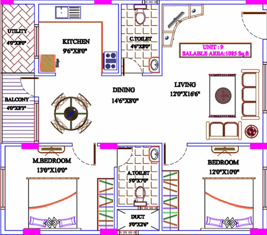 MBR Suave (2BHK+2T (1,085 sq ft) 1085 sq ft) MBR Suave (2BHK+2T (1,085 sq ft) 1085 sq ft)