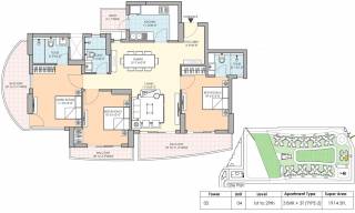 M3M Marina (3BHK+3T (1,914 sq ft) 1914 sq ft)