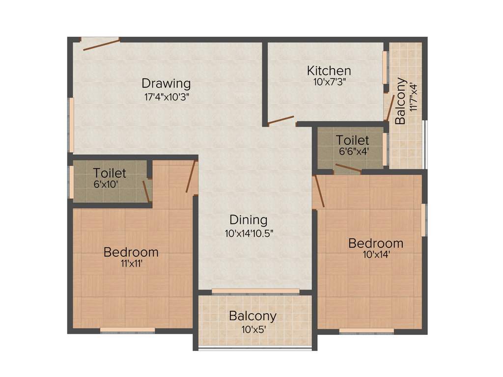 Sahiti Siri Signature (2BHK+2T (1,165 sq ft) 1165 sq ft)