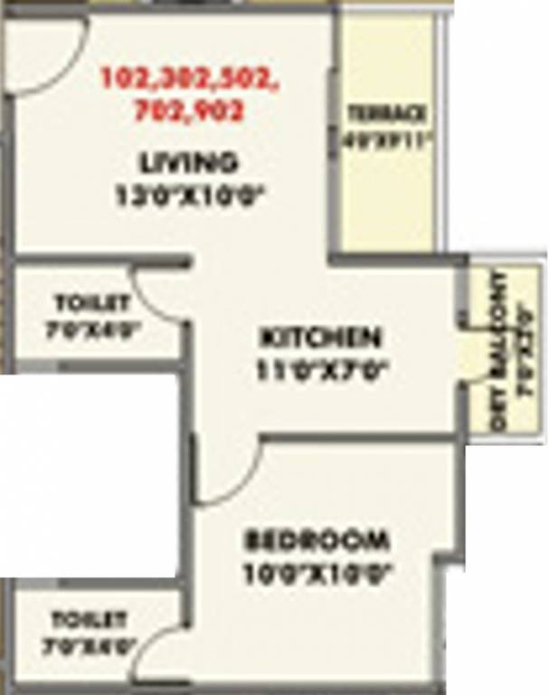 Rajesh East Enigma (1BHK+2T (570 sq ft) 570 sq ft)