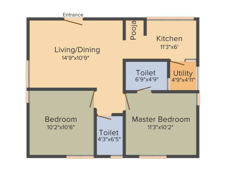 Gem Raja Residency (2BHK+2T (805 sq ft) + Pooja Room 805 sq ft)