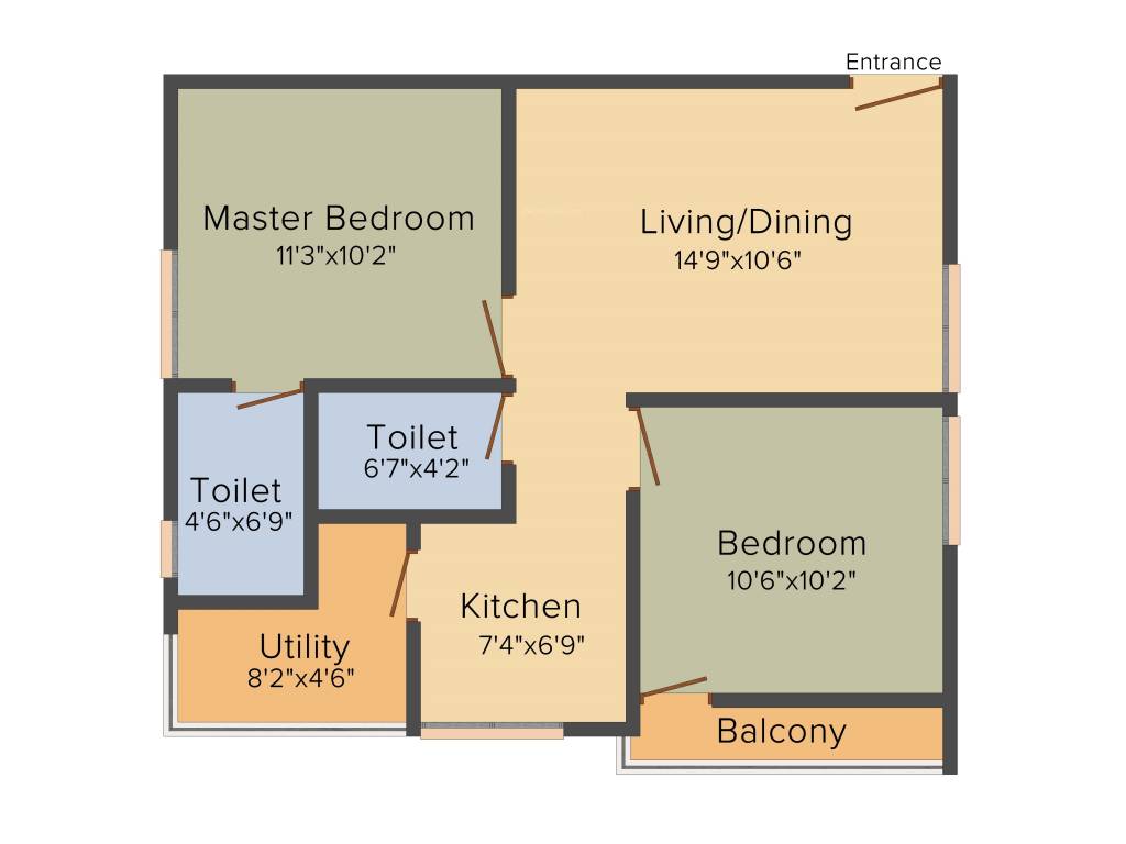 Gem Raja Residency (2BHK+2T (825 sq ft) 825 sq ft) Gem Raja Residency (2BHK+2T (825 sq ft) 825 sq ft)