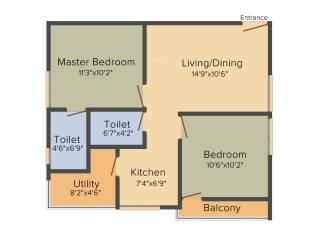 Gem Raja Residency (2BHK+2T (825 sq ft) 825 sq ft) Gem Raja Residency (2BHK+2T (825 sq ft) 825 sq ft)