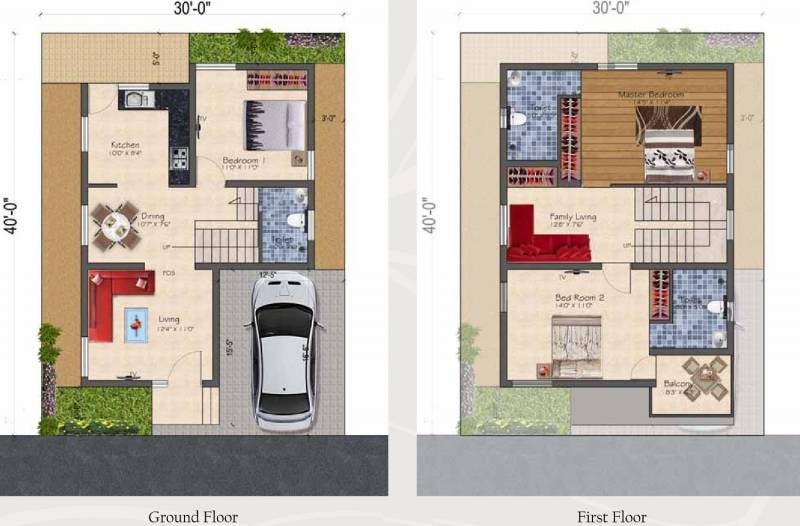 Jones Dawn Villas (3BHK+3T (1,555 sq ft) 1555 sq ft)