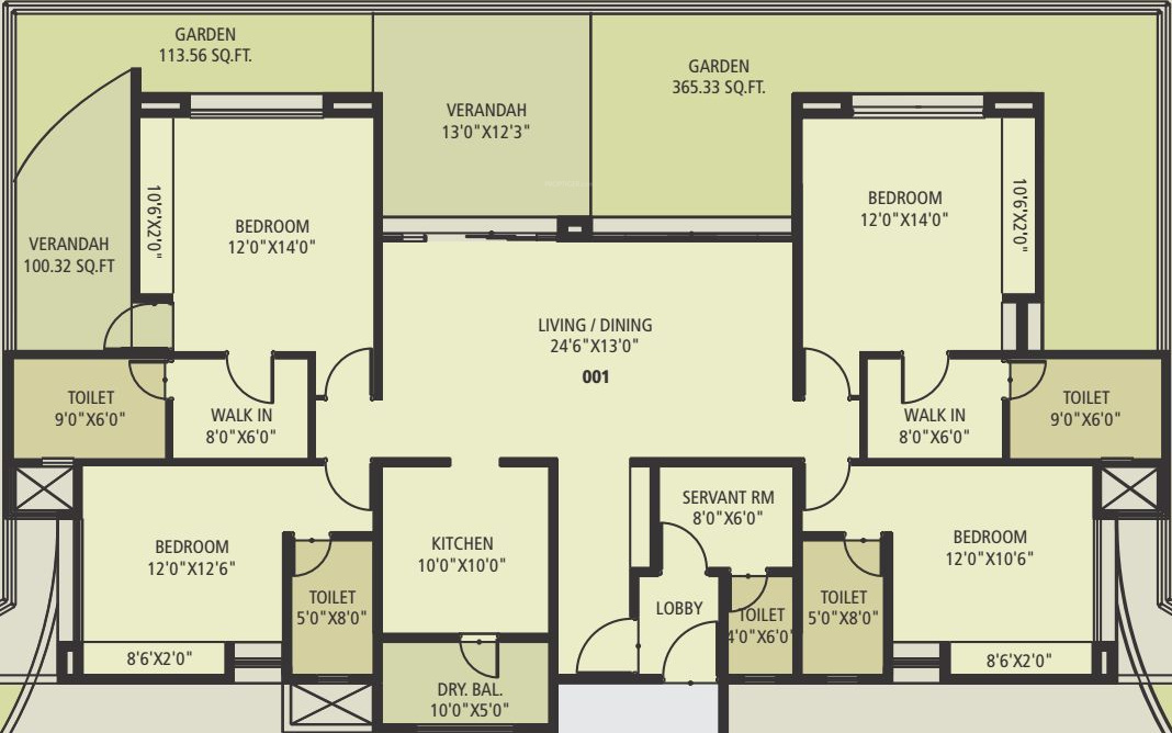 Guardian The Palladium (4BHK+5T (2,728 sq ft) + Servant Room 2728 sq ft)