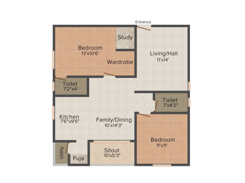 Urbansky Regalia (2BHK+2T (1,150 sq ft) + Pooja Room 1150 sq ft)