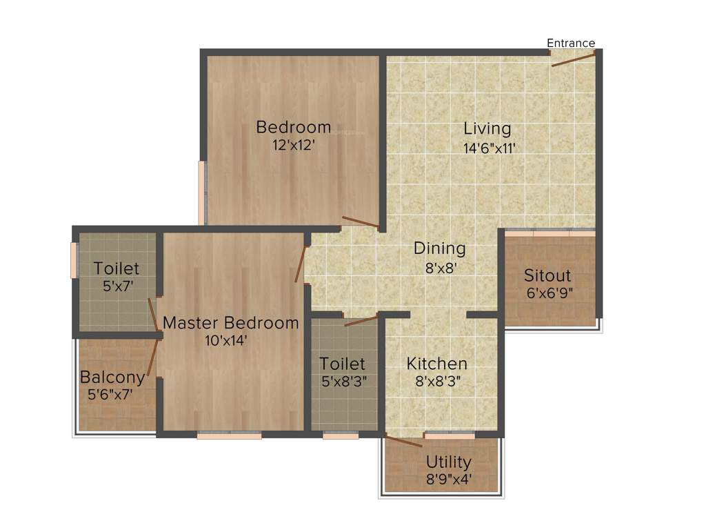 Panchmukhi Paradise (2BHK+2T (1,095 sq ft) 1095 sq ft)