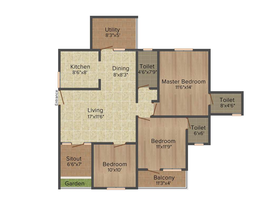 Panchmukhi Paradise (3BHK+3T (1,425 sq ft) 1425 sq ft)