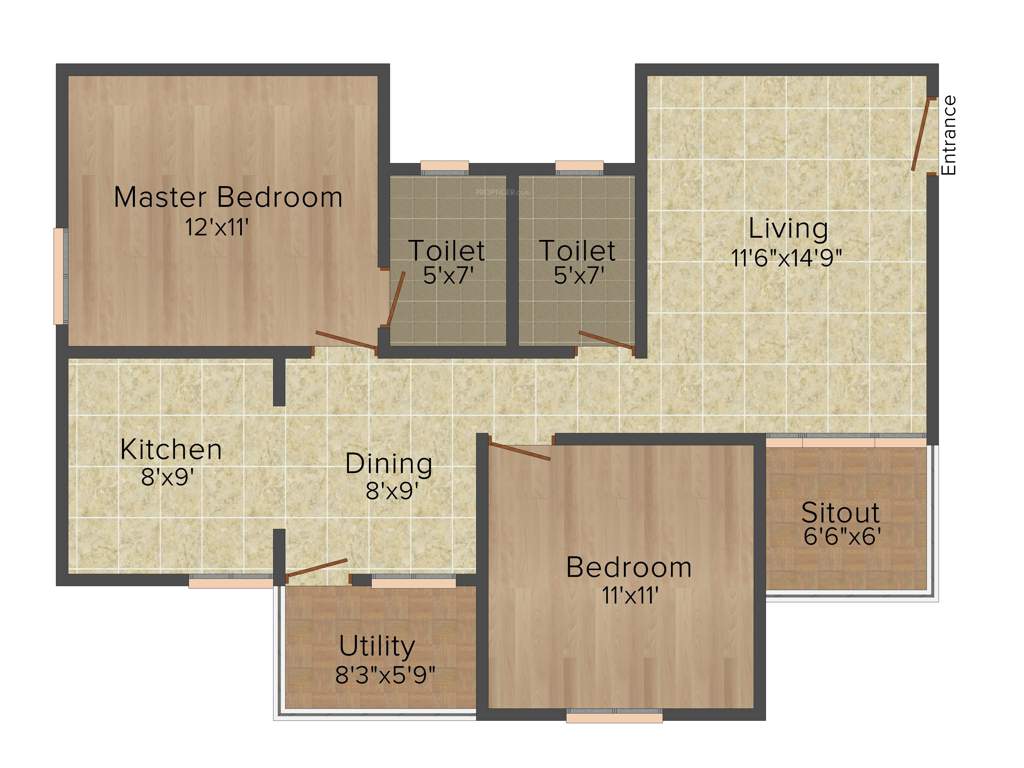 Panchmukhi Paradise (2BHK+2T (1,100 sq ft) 1100 sq ft)