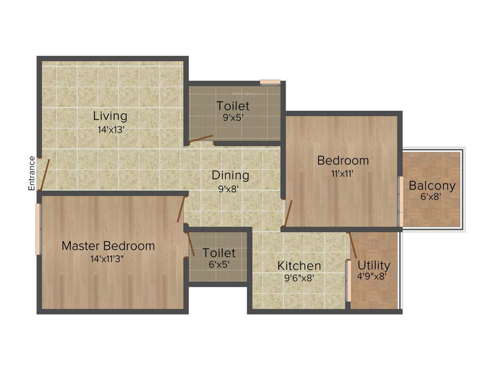 Panchmukhi Paradise (2BHK+2T (1,205 sq ft) 1205 sq ft)