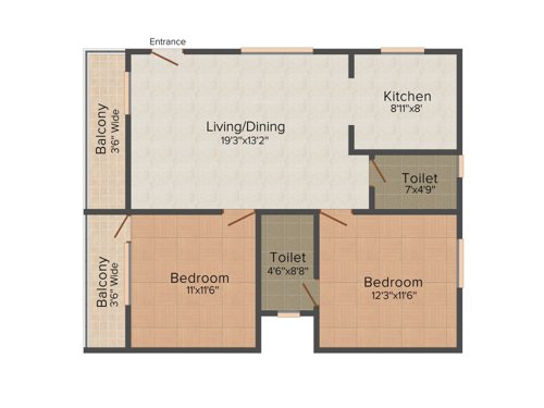 Anubhava Ishwerya Quartz (2BHK+2T (1,167 sq ft) 1167 sq ft)