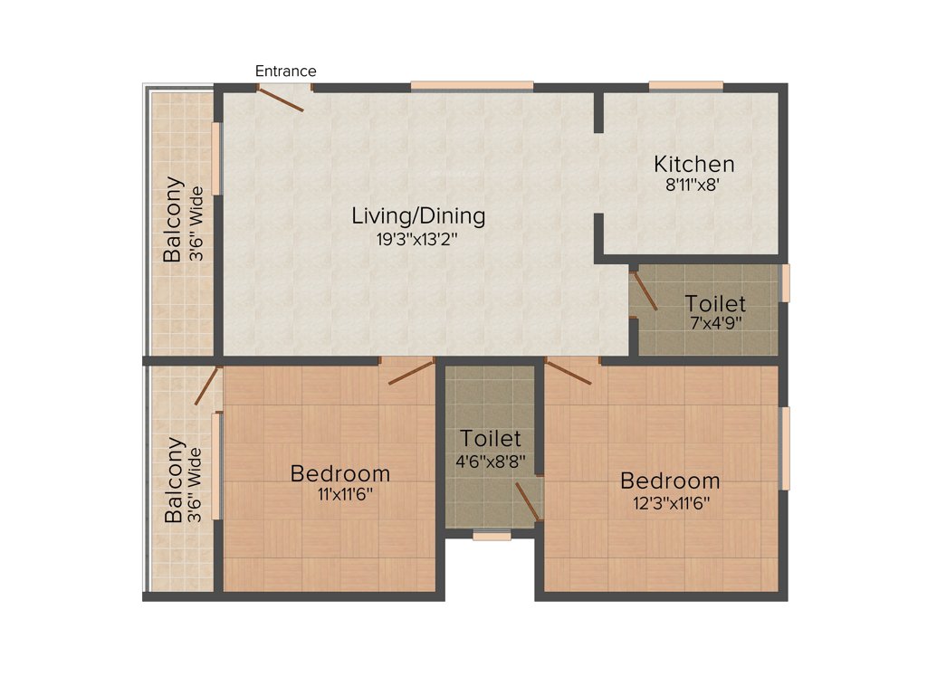 Anubhava Ishwerya Quartz (2BHK+2T (1,167 sq ft) 1167 sq ft)