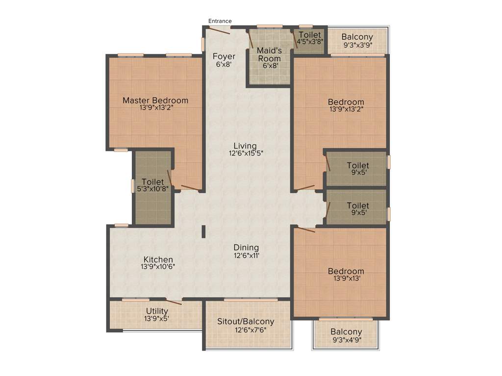 Griha Unnathi (3BHK+3T (2,137.42 sq ft) + Servant Room 2137.42 sq ft)
