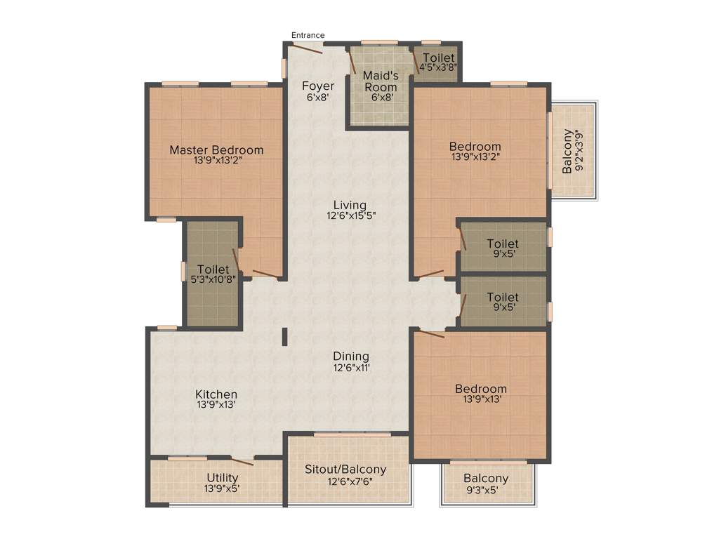 Griha Unnathi (3BHK+3T (2,203.05 sq ft) + Servant Room 2203.05 sq ft)