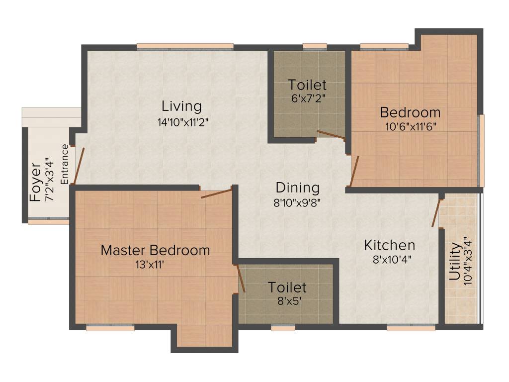 Avigna Celeste (2BHK+2T (1,012 sq ft) 1012 sq ft)