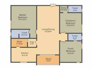 Aryamitra Florina (3BHK+3T (1,815 sq ft) + Pooja Room 1815 sq ft) Aryamitra Florina (3BHK+3T (1,815 sq ft) + Pooja Room 1815 sq ft)