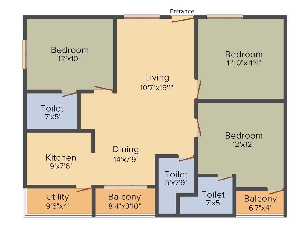 Reddy Arma (3BHK+3T (1,215 sq ft) 1215 sq ft)