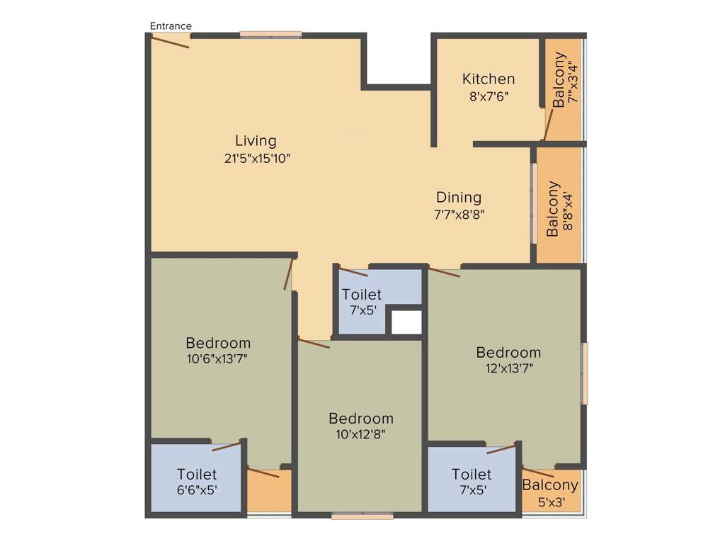 Reddy Arma (3BHK+3T (1,433 sq ft) 1433 sq ft)