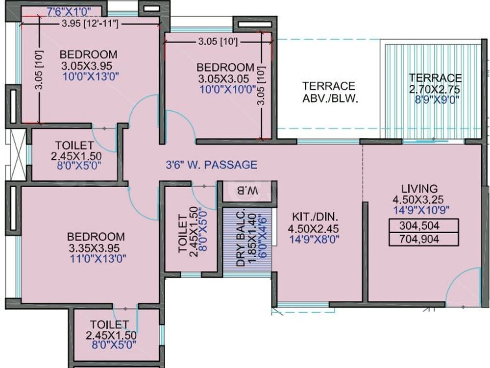 Guardian Lake Shire (3BHK+3T (1,251 sq ft) 1251 sq ft)