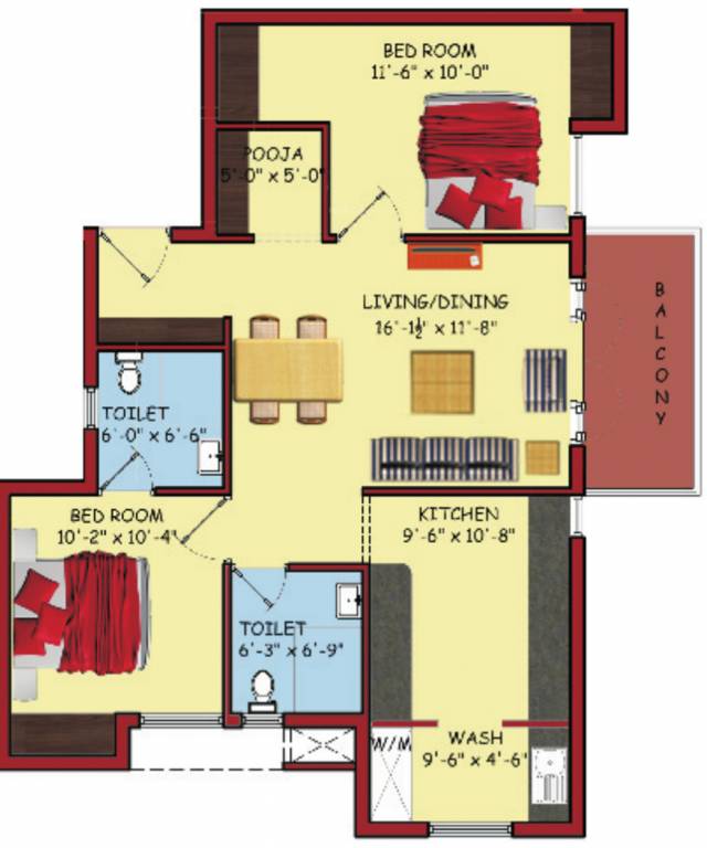 KO Aishwaryam Pride (2BHK+2T (1,112 sq ft) 1112 sq ft) KO Aishwaryam Pride (2BHK+2T (1,112 sq ft) 1112 sq ft)