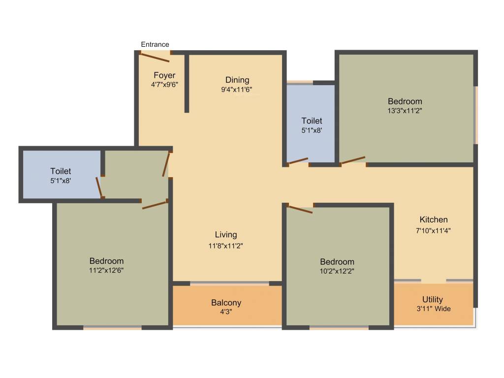 SKAV Ohana (3BHK+2T (1,615 sq ft) 1615 sq ft)