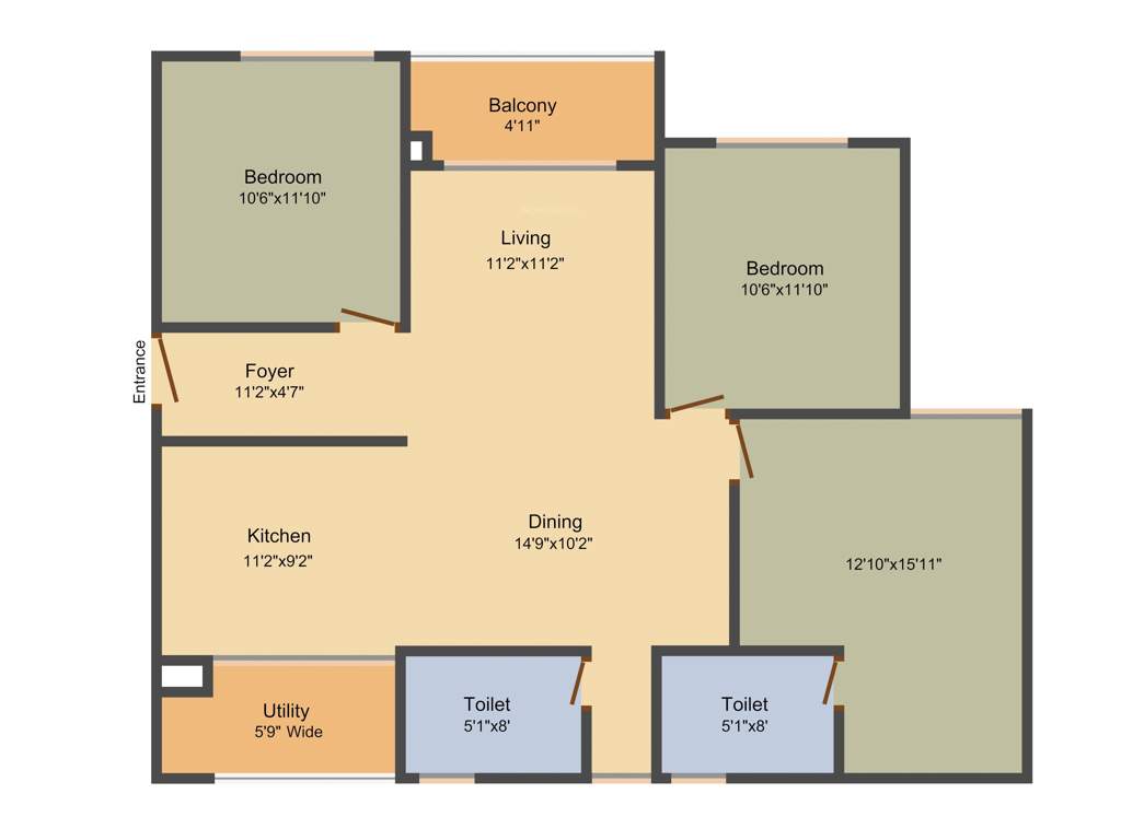 SKAV Ohana (3BHK+2T (1,640 sq ft) 1640 sq ft)