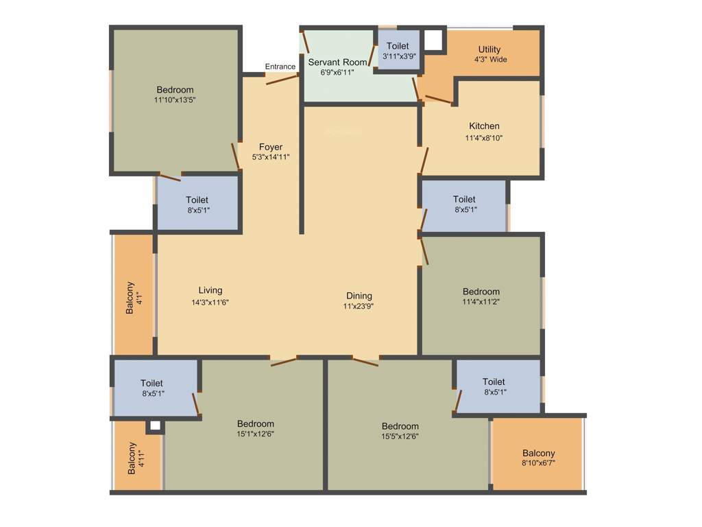 SKAV Ohana (4BHK+4T (2,545 sq ft) + Servant Room 2545 sq ft)