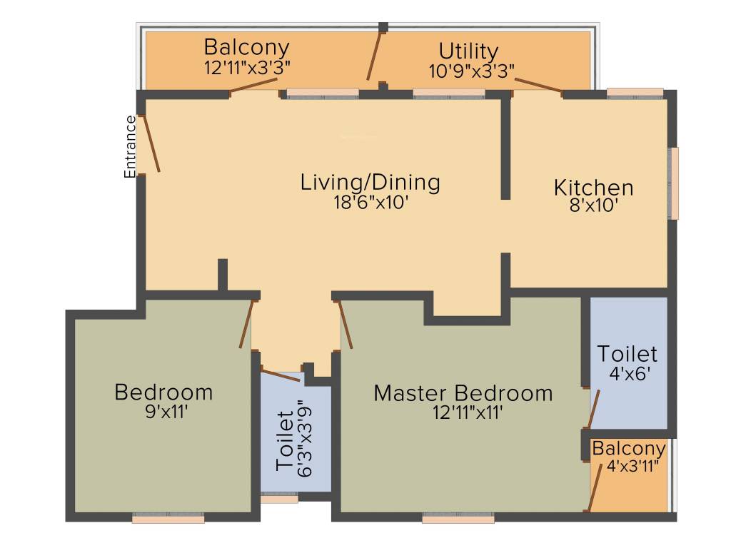 Shree Flats (2BHK+2T (900 sq ft) 900 sq ft)