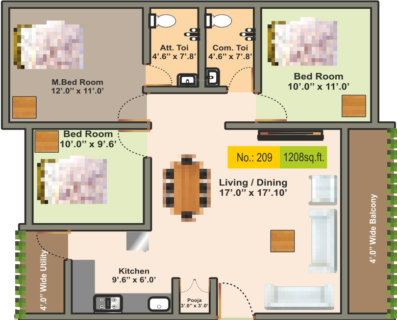 Shree Krishna Builders And Developer Narayana E Golden Abode (3BHK+2T (1,208 sq ft) 1208 sq ft) Shree Krishna Builders And Developer Narayana E Golden Abode (3BHK+2T (1,208 sq ft) 1208 sq ft)