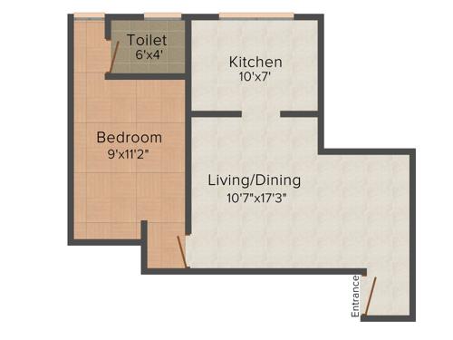 Building Home Papaya (1BHK+1T (581 sq ft) 581 sq ft)