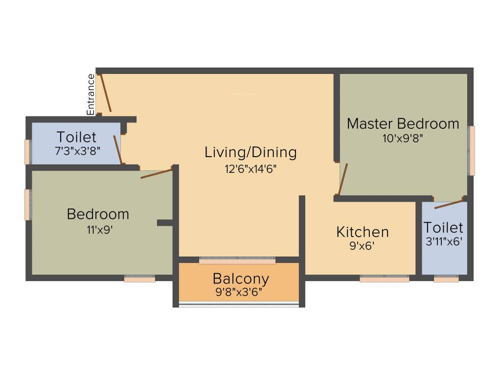 Bhaveshwar Shine (2BHK+2T (820 sq ft) 820 sq ft)