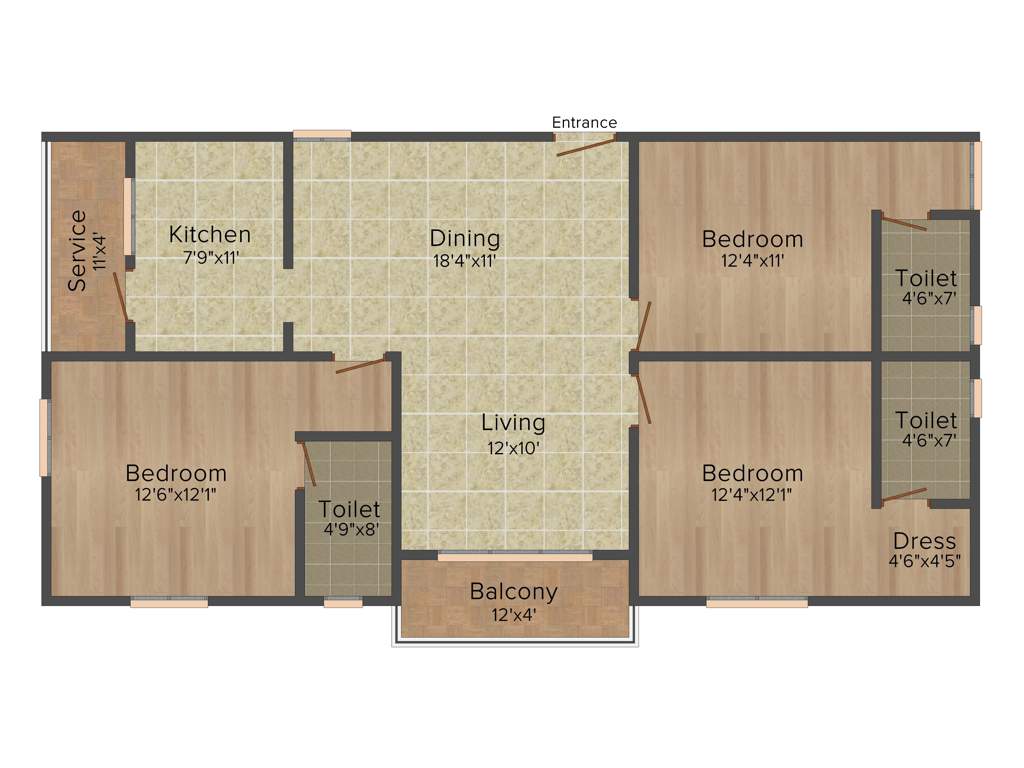 Fomra Bliss (3BHK+3T (1,360 sq ft) 1360 sq ft)