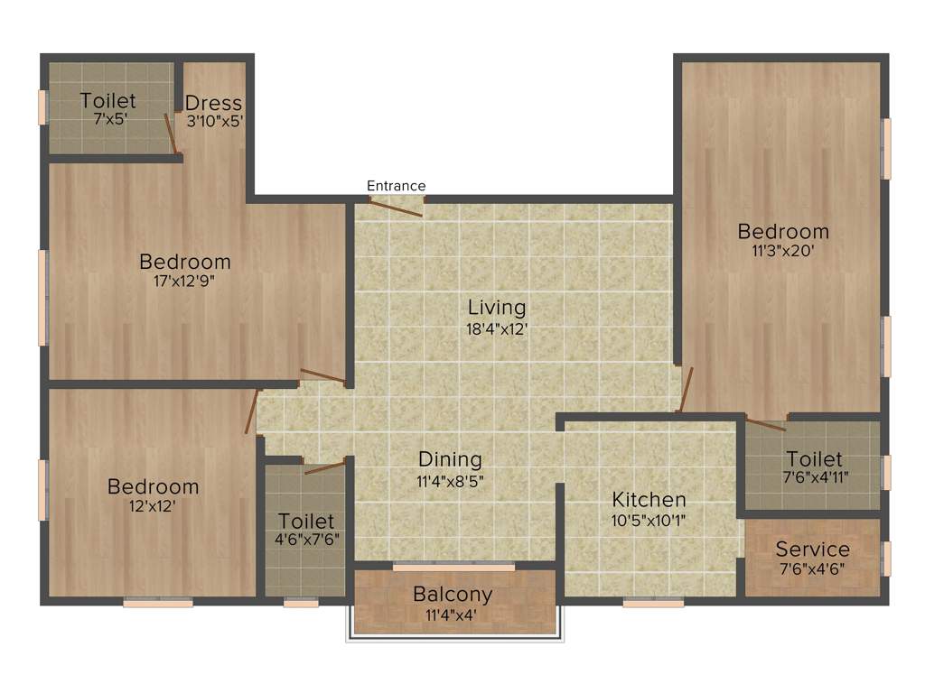 Fomra Bliss (3BHK+3T (1,612 sq ft) 1612 sq ft)
