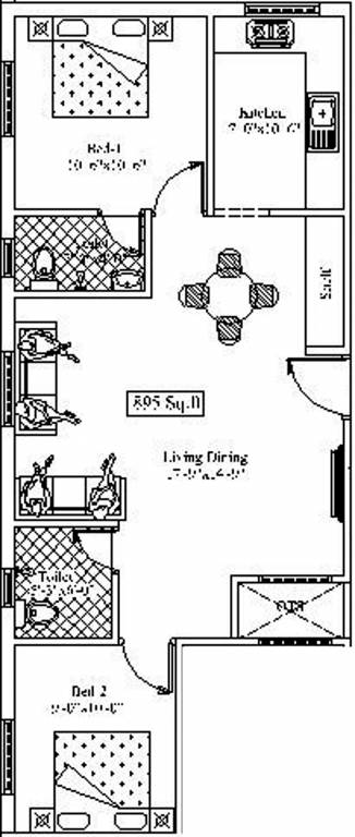 Building Strawberry Paradise (2BHK+2T (895 sq ft) 895 sq ft)