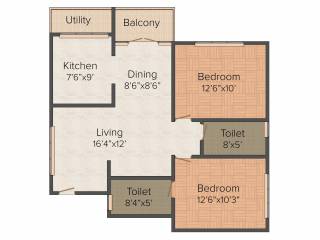 My Home The Greens SLR Cassia Court (2BHK+2T (1,069 sq ft) 1069 sq ft) My Home The Greens SLR Cassia Court (2BHK+2T (1,069 sq ft) 1069 sq ft)