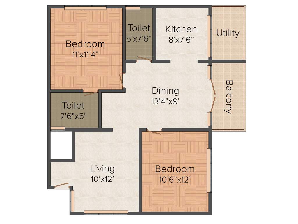 My Home The Greens SLR Cassia Court (2BHK+2T (1,084 sq ft) 1084 sq ft)