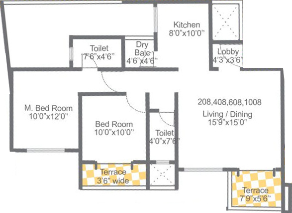 Garve Golden Treasures (2BHK+2T (1,064 sq ft) 1064 sq ft) Garve Golden Treasures (2BHK+2T (1,064 sq ft) 1064 sq ft)