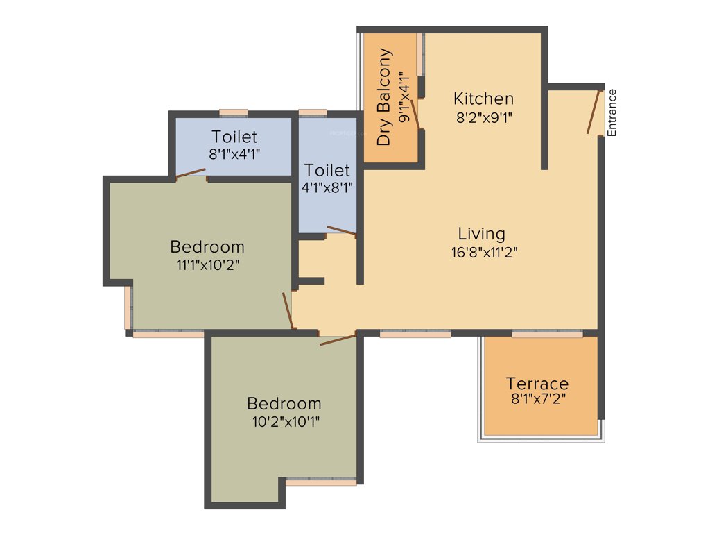 Choice Goodwill Nirmiti (2BHK+2T (960 sq ft) 960 sq ft)
