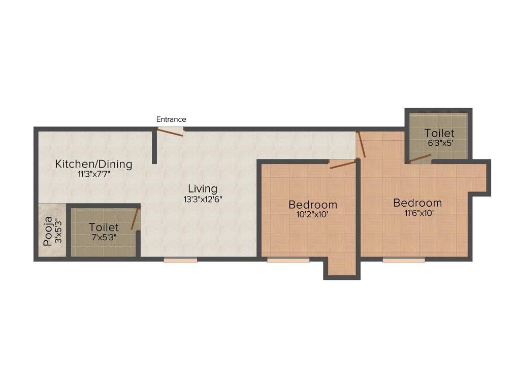 Himang Lathangi (2BHK+2T (892 sq ft) + Pooja Room 892 sq ft)