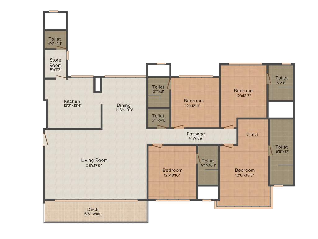 Wadhwa W54 (4BHK+4T (2,190 sq ft) 2190 sq ft)
