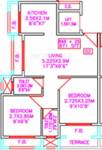 Tejas Builders and Developers Tejas Exotica Floor Plan (2BHK+2T)