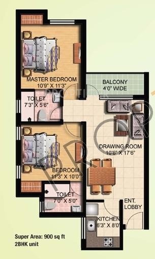 Eldeco Central Park (2BHK+2T (923 sq ft) 923 sq ft) Eldeco Central Park (2BHK+2T (923 sq ft) 923 sq ft)
