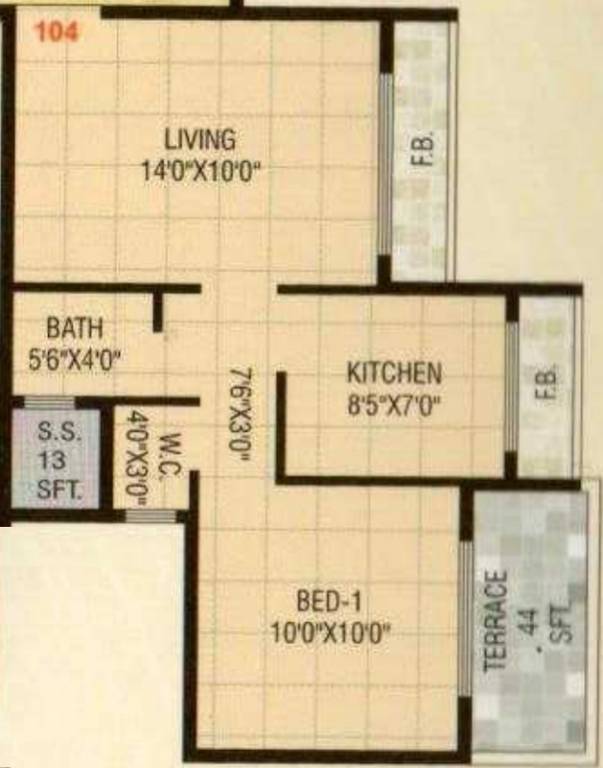 AR Chardham (1BHK+1T (620 sq ft) 620 sq ft)