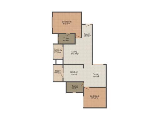 Banashree Arka Forest View (2BHK+2T (1,265 sq ft) 1265 sq ft)