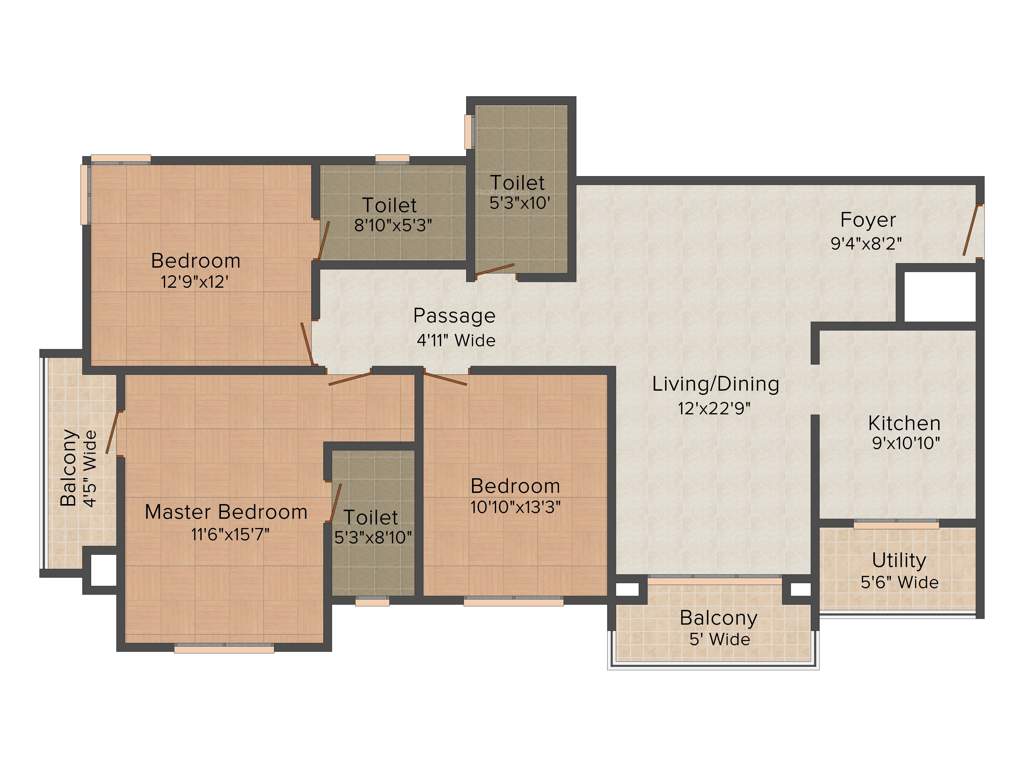 Banashree Arka Forest View (3BHK+3T (1,705 sq ft) 1705 sq ft)