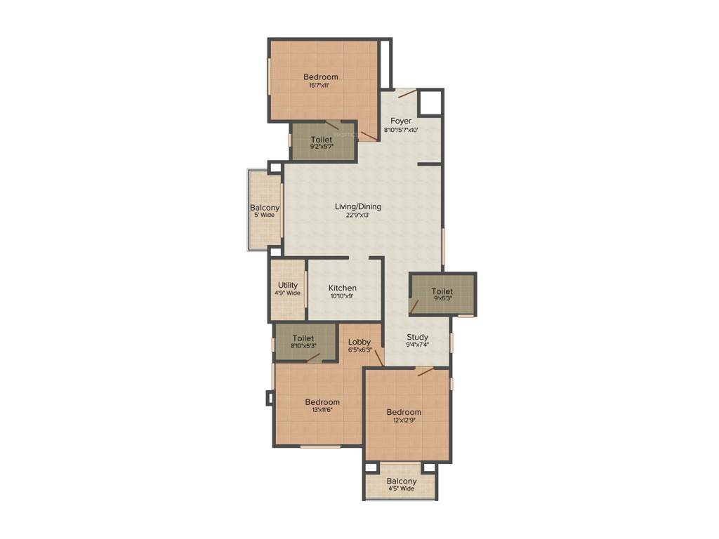 Banashree Arka Forest View (3BHK+3T (1,775 sq ft) 1775 sq ft)