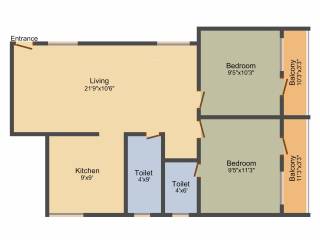 S B Promoters SS Apoorva (2BHK+2T (913 sq ft) 913 sq ft)